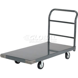 Global Industrial™ Steel Deck Platform Truck 48 x 24 1400 Lb. Capacity 5"" Rubber Casters