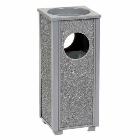 Global Industrial™ Stone Panel Trash Sand Urn Gray 2-1/2 Gallon 10-1/4"" Square x 24""H