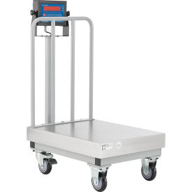 Global Industrial™ NTEP Mobile Bench Scale w/ Backrail LED Display 500 lb x 0.1 lb