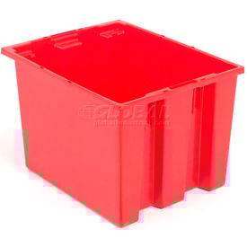 Global Industrial™ Stack and Nest Storage Container SNT190 No Lid 19-1/2 x 15-1/2 x 10 Red