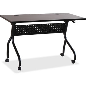 Lorell Mobile 48"" Flip Top Training Table - Espresso/Black