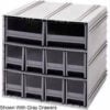 Quantum Interlocking Storage Cabinet QIC-8224 - 11-3/4""Wx11-3/8""Dx11""H - 10 Blue Drawers