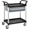 Global Industrial™ Utility Cart 2 Shelves 2 Drawers 440 lb. Cap 26""L x 17""W x 37""H Black