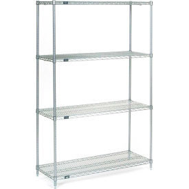Nexel® 4 Shelf Stainless Steel Wire Shelving Unit Starter 48""W x 30""D x 54""H