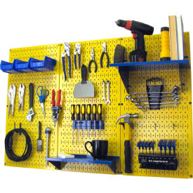 Wall Control Pegboard Standard Tool Storage Kit Yellow/Blue 48"" X 32"" X 9""