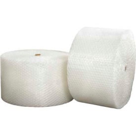 Global Industrial™ HD Non Perforated Bubble Roll 24""W x 250'L x 1/2"" Bubble Clear 2/Pk