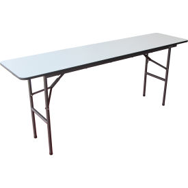 Interion Folding Wood Seminar Table 72""W x 18""L Gray