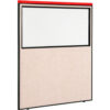 Interion® Deluxe Office Partition Panel with Partial Window 60-1/4""W x 97-1/2""H Tan
