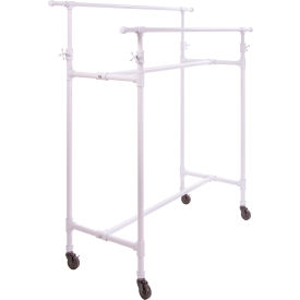 Econoco Pipeline Adjustable Gloss White Double Bar Box Rack