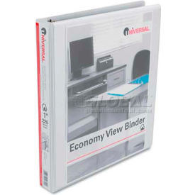 Universal® Economy D-Ring Vinyl View Binder 1"" Capacity White
