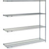 Nexel® 4 Shelf Nexelon® Blue Wire Shelving Unit Add On 72"W x 24"D x 86"H