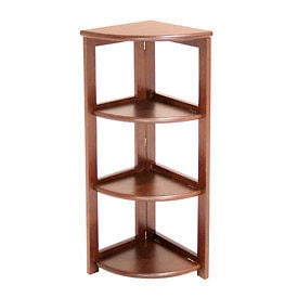 34x12 Corner Flip Flop Bookcase - Mocha Walnut