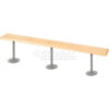Global Industrial™ Locker Room Bench Hardwood With Steel Tube Pedestal Legs 96 x 9-1/2 x 17