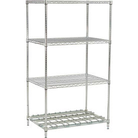 Nexel® 4 Shelf Poly-Z-Brite® Standard Wire Shelving Unit Starter 24""W x 24""D x 86""H