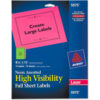 Avery® High-Visibility Laser Labels 8-1/2 x 11 Assorted Neons 15/Pack