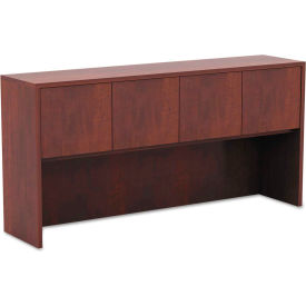 Alera® Hutch with Doors - 64-3/4""W x 15""D x 35-1/2""H - Medium Cherry - Valencia Series