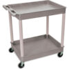 Luxor  H. Wilson Tray-Shelf Carts - 32""Wx24""D Shelf - 38-1/2""H - Gray