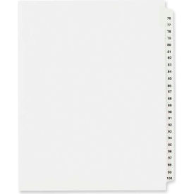 Avery Side Tab Legal Exhibit Index Divider 76 to 100 8.5""x11"" 1 Tab/25 Sets White/White