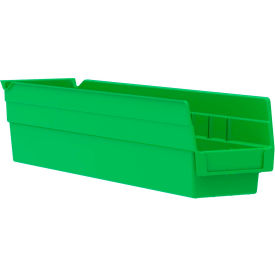 Akro-Mils Plastic Nesting Storage Shelf Bin 30128 - 4-1/8""W x 17-7/8""L x 4""H Green