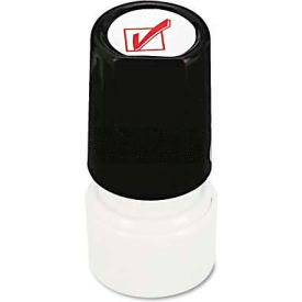 Universal Round Message Stamp CHECK MARK Pre-Inked/Re-Inkable Red