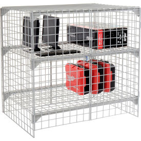 Global Industrial™ 1-Tier 2 Door Wire Mesh Security Locker 48""Wx36""Dx48""H Gray Unassembled