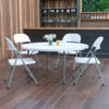 Flash Furniture 61"" Round Fold-In-Half Plastic Table White