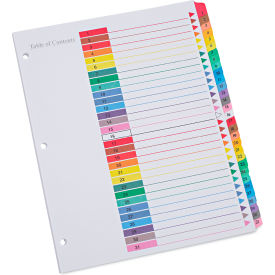 Universal® Deluxe Table of Contents Dividers for Printers 31 Tab 1 - 31 11"" x 8.5"" White