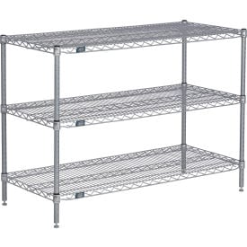 Nexel® 3 Shelf Nexelate® Silver Epoxy Wire Shelving Unit Starter 42""W x 14""D x 34""H