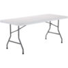 Interion® Plastic Folding Table 30"" x 72"" White