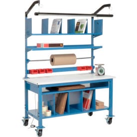 Global Industrial™ Complete Mobile Packing Workbench ESD Safety Edge 72""W x 30""D