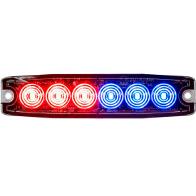 Buyers 5.14"" Red/Blue Surface Mount Ultra-Thin LED Strobe Light - 8892205