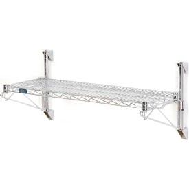 Nexel® Chrome Wall Mount Wire Shelving 48""W x 18""D x 14""H 1 - Shelf Starter