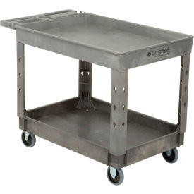 Global Industrial™ Tray Top Utility Cart w/2 Shelves 44""L x 25-1/2""W x 32-1/2""H Gray