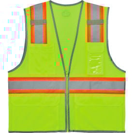 Ergodyne GloWear 8246Z-S Two-Tone Mesh Hi-Vis Safety Vest Class 2 Single Size 2XL Lime