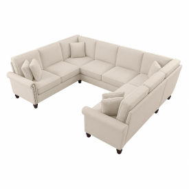 Bush Business Furniture Coventry U Shaped Sectional Couch 113""W x 87""D x 35-3/4""H Cream