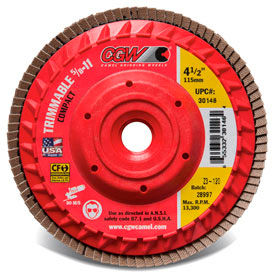 CGW Abrasives 30202 Trimmable Flap Discs with Built in Hub 4-1/2"" x 5/8-11"" 40 Grit Ceramic
