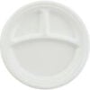 Dart® SCCRS9CYW 3-Comp Laminated Foam Plates 9"" Dia. White 500/Carton