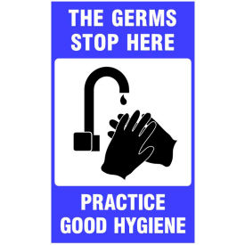 NoTrax® Germs Stop Here Safety Message Mat 3/8"" Thick 4' x 6' Blue