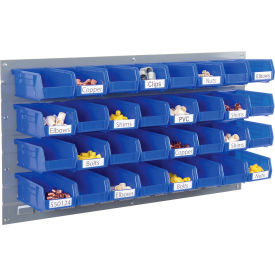 Global Industrial™ Wall Bin Rack Panel 36 x19 - 32 Blue 4-1/8x7-1/2x3 Stacking Bins