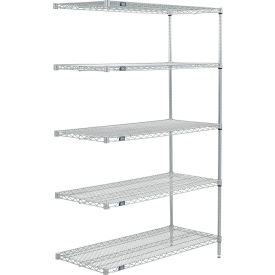 Nexel® 5 Shelf Poly-Z-Brite® Wire Shelving Unit Add On 24""W x 24""D x 63""H