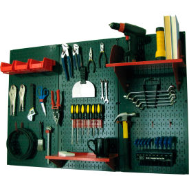 Wall Control Pegboard Standard Tool Storage Kit Green/Red 48"" X 32"" X 9""