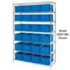 Global Industrial™ Chrome Wire Shelving With 36 3""H Grid Container Blue 60x24x63