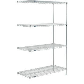 Nexel® 4 Shelf Poly-Z-Brite® Wire Shelving Unit Add On 36""W x 14""D x 86""H