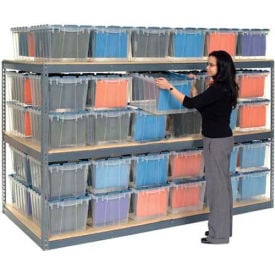 Global Industrial™ Record Storage Rack 96""W x 48""D x 84""H With Polyethylene File Boxes - Gray