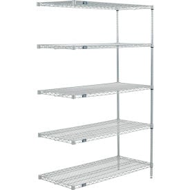 Nexel® 5 Shelf Poly-Z-Brite® Wire Shelving Unit Add On 48""W x 21""D x 63""H
