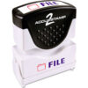 Accustamp2 Shutter Stamp with Microban Red/Blue FILE 1 5/8 x 1/2