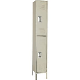 Lyon® 2-Tier 2 Door Locker Recessed Handle 12""W x 18""D x 78""H Putty Unassembled