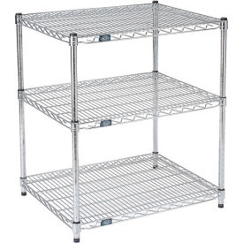 Nexel® 3 Shelf Chrome ESD Wire Shelving Unit Starter 36""W x 21""D x 34""H