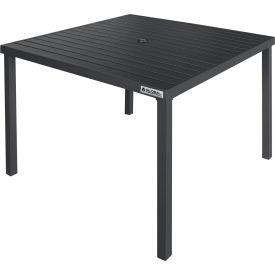 Global Industrial™ 40"" Square Aluminum Slatted Dining Table Black