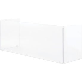 Interion® Tri-Fold Acrylic Desk Shield 58""W x 20""D x 24""H Clear